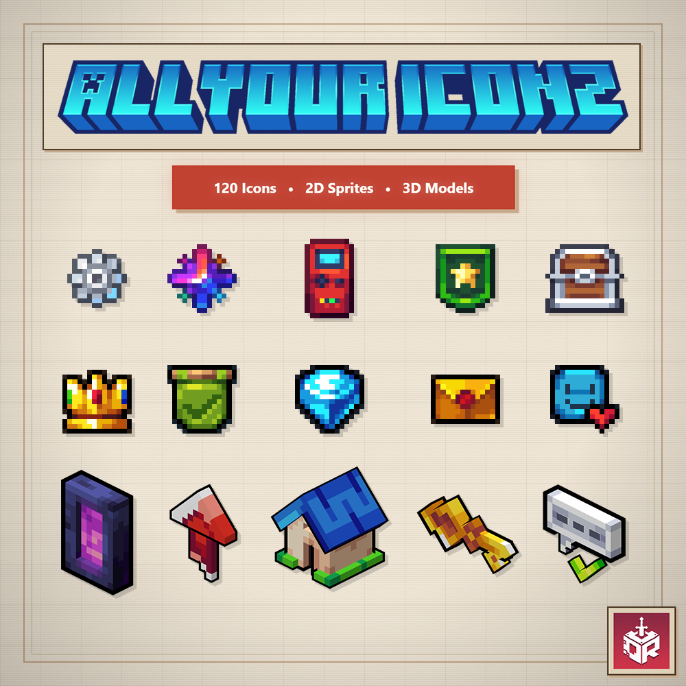 Preview of the All Your Iconz server icon pack